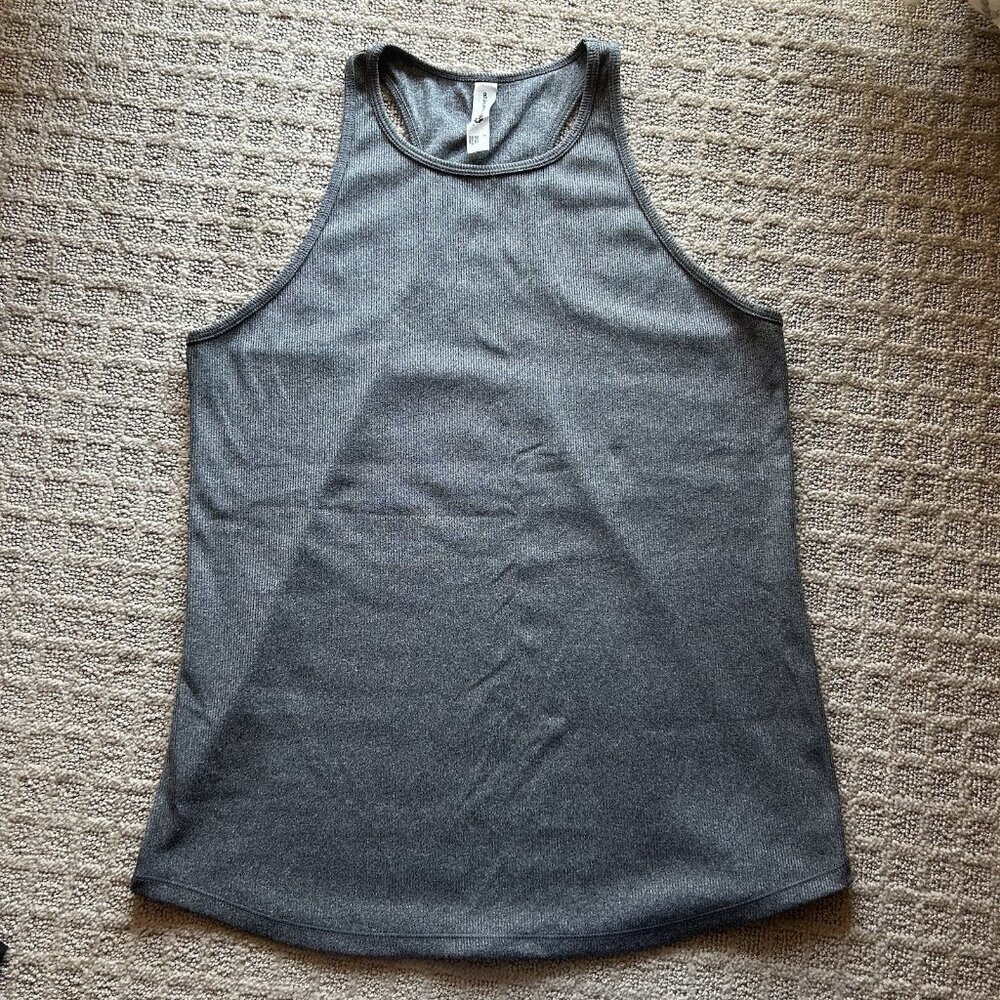 All in Motion Womens Large L Racerback Tank‎ Top Dark Gray Yoga Workout Gym